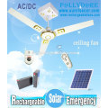 New Rechargeable ceiling fan 12v Solar ceiling fan with light Remote control and AC DC adjustable PLD-8
